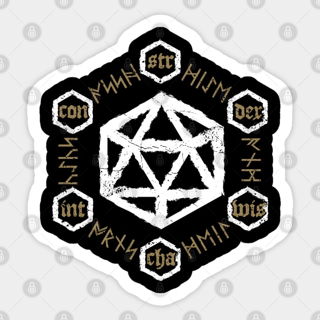 D20 Heavy Metal DnD Runes Sticker by DnlDesigns